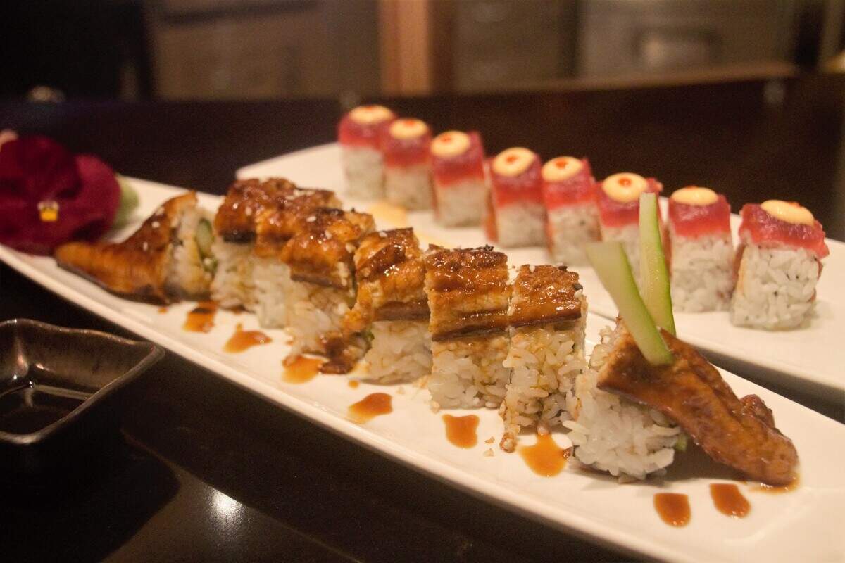 Sushi offerings at Jia inside the Beau Rivage