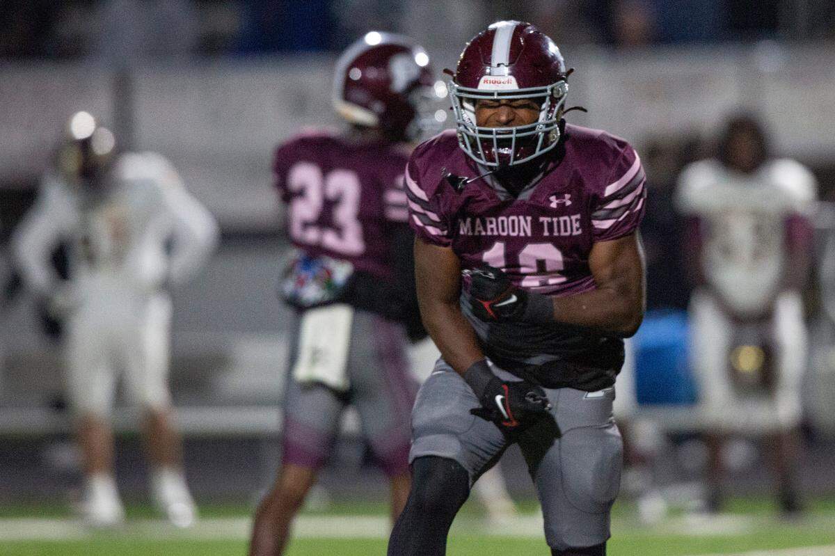 Picayune’s Allen Magee reacts to a play during a playoff game between Picayune and George County at Lee-Triplett Stadium in Picayune on Friday, Nov. 22, 2024.