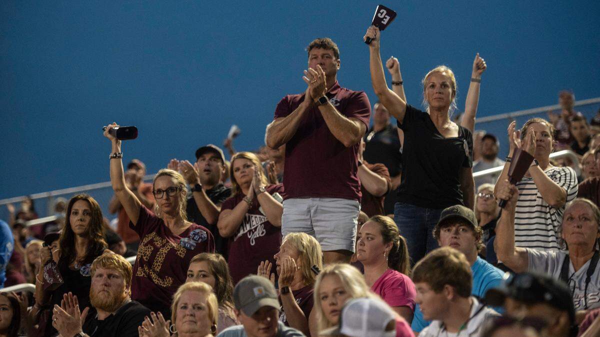 East Central fans cheer on their team at Biloxi High School on Friday, Aug. 27, 2021.