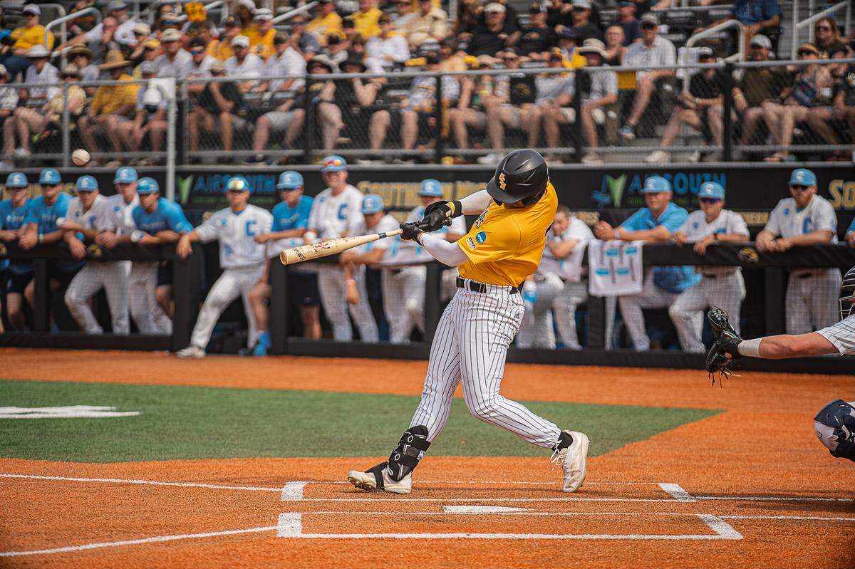 Ben Higdon’s 3-run homer broke open a close game Sunday, June 1, 2025, as Southern Miss defeated Columbia to advance to the Hattiesburg Regional final.