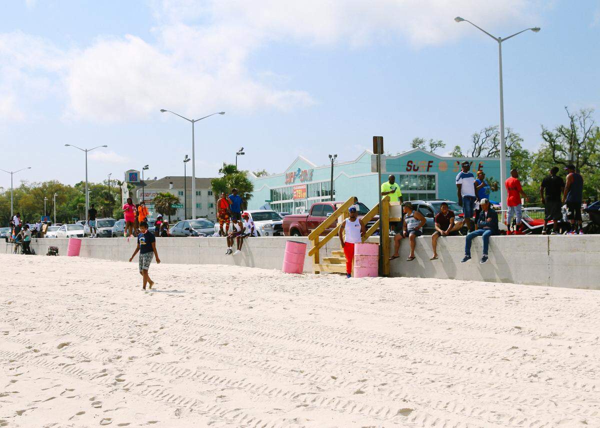 After strong thunderstorms Saturday morning, April 11, 2021, people started heading toward the beaches for Black spring break events.