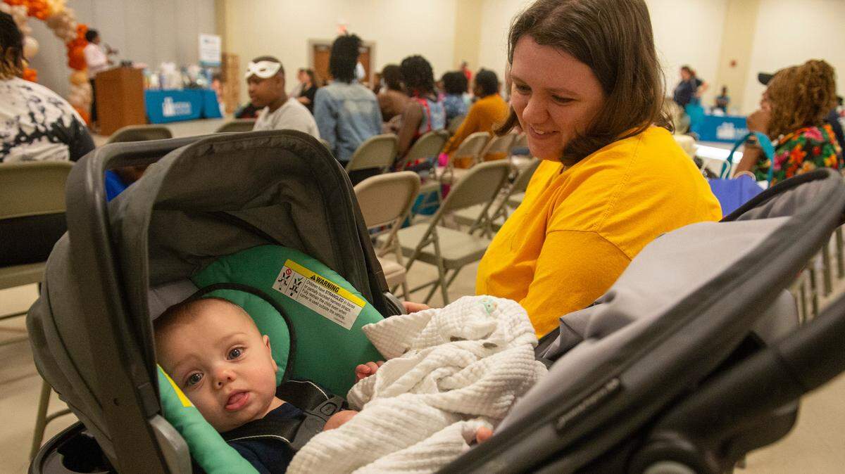 Expecting families and new mothers at a community baby shower event at Lyman Community Center in Gulfport on Thursday, Nov. 14, 2024.