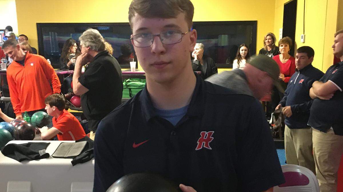 Hancock senior Nicholas Cumberland bowled a perfect 300 during the state tournament on Thursday in Jackson.