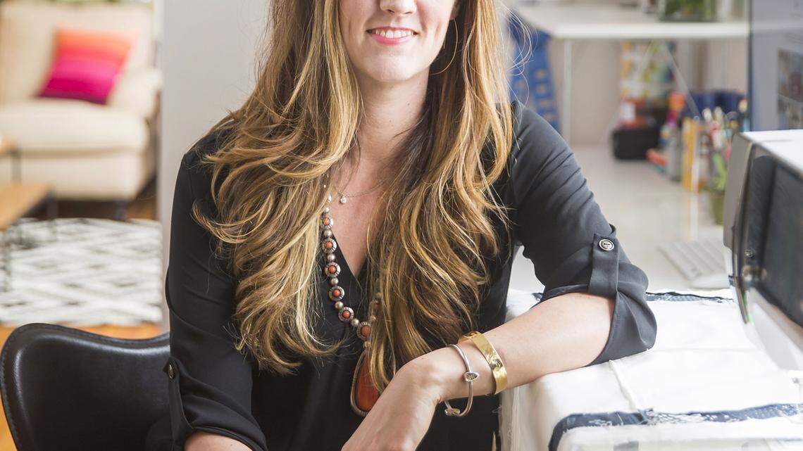 Peek inside this modern quilter's colorful Texas studio 