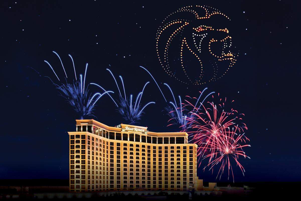 A 500-drone light show is the highlight of the 25th anniversary celebration at Beau Rivage Resort & Casino in Biloxi March 16.