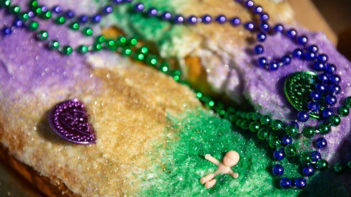 Layered with cinnamon and filled with blueberries. We tried king cake at Gulfport pop-up