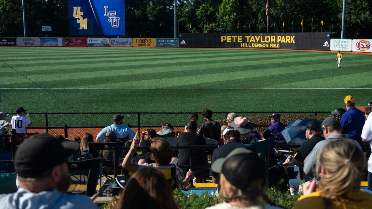 Fans wait for the LSU versus Southern Miss baseball game at Pete Taylor Park in Hattiesburg on Saturday, June 4, 2022.