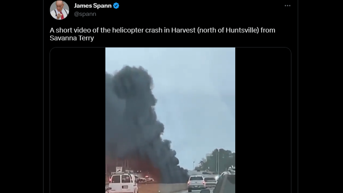 Video shows smoke billowing out of the Black Hawk helicopter on Twitter.