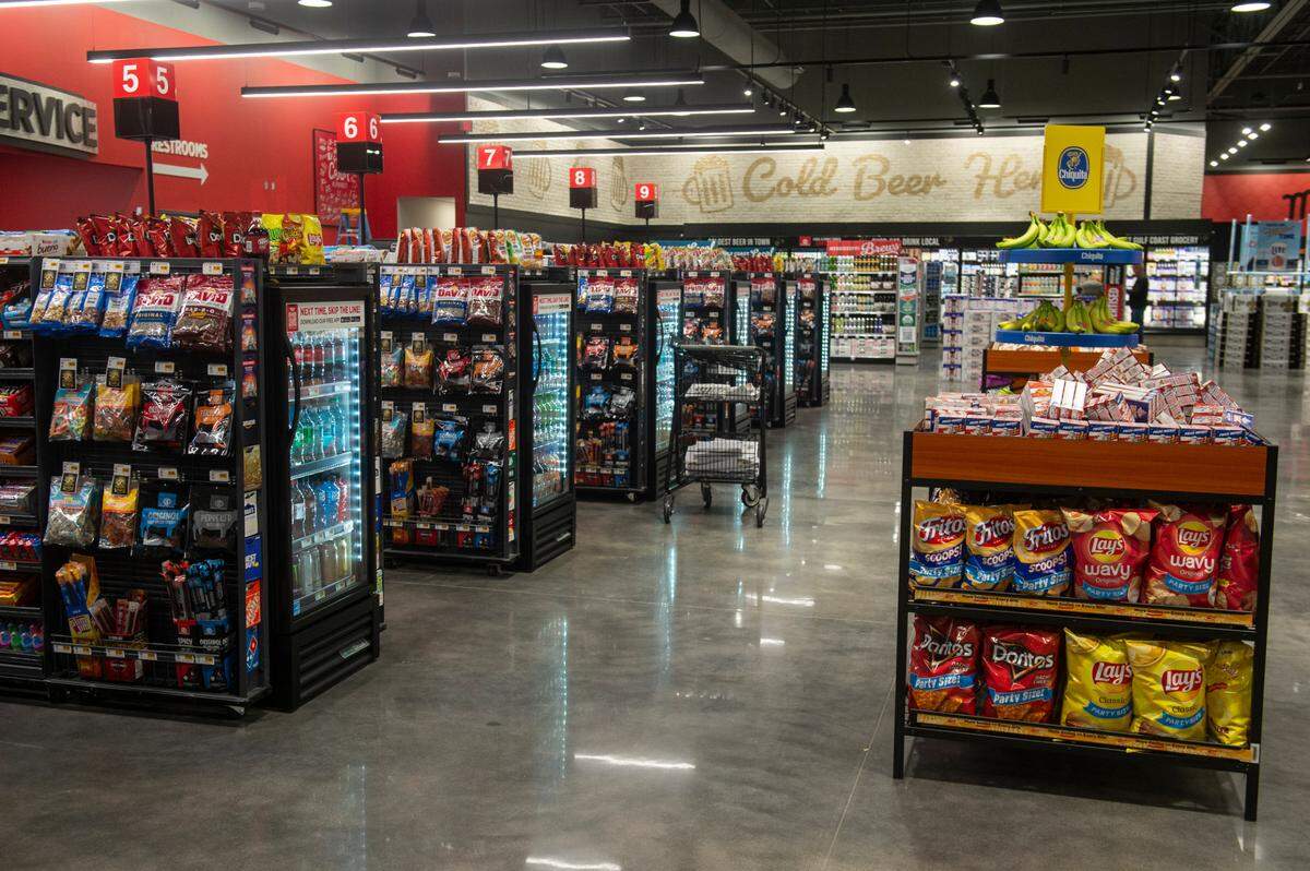 Checkout aisles at the new Rouses Market location on Pass Road in Biloxi on Tuesday, Oct. 15, 2024.