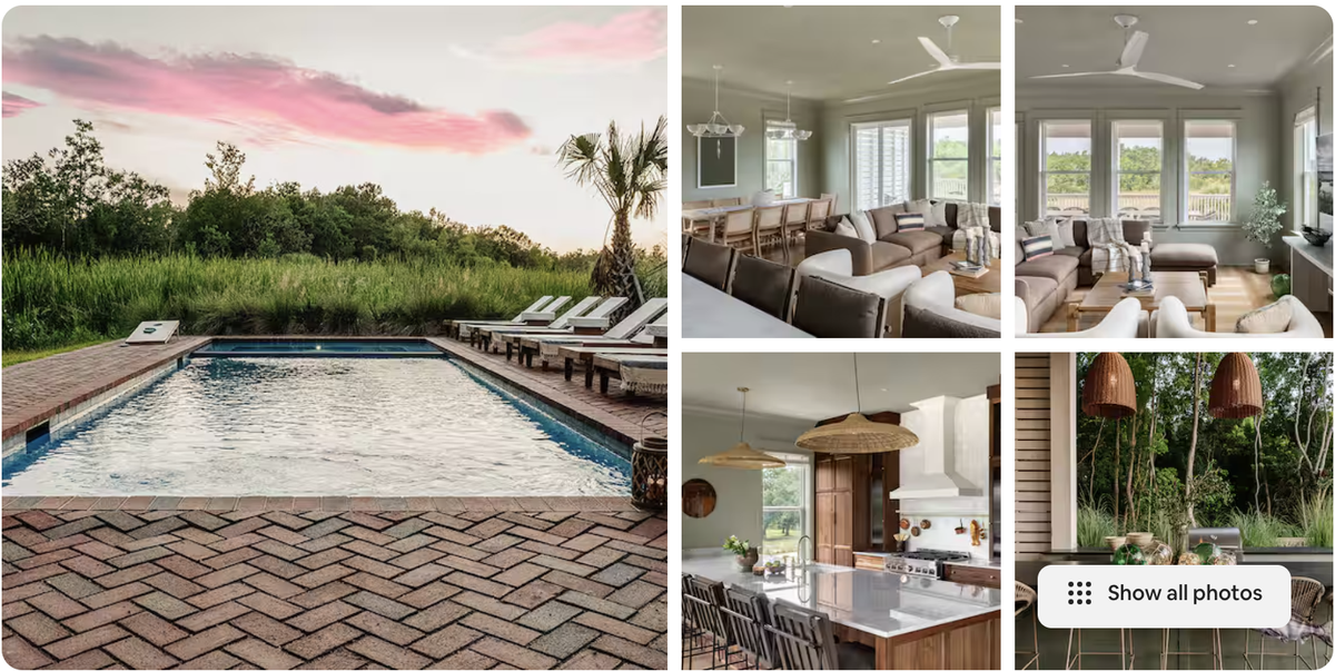 The most expensive Airbnb for a five-day stay on the Mississippi Coast features a heated pool and three non-connecting homes.