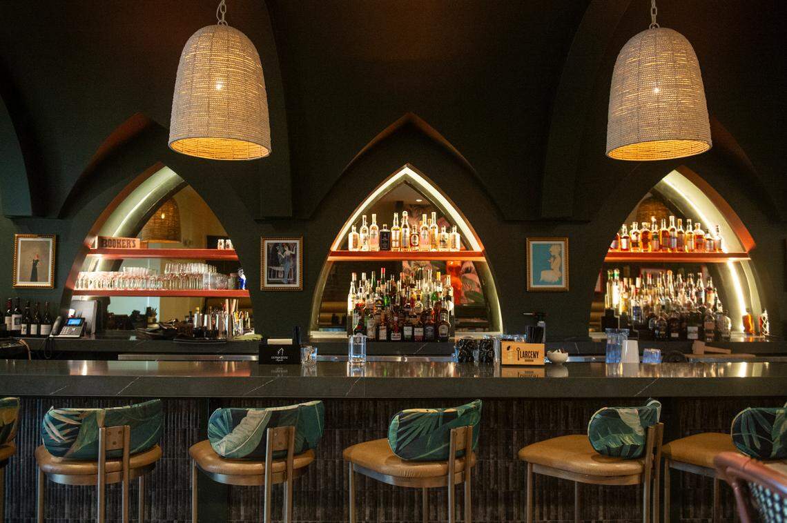 The bar at Siren Social Club inside Hotel Vela in Gulfport on Thursday, Oct. 31, 2024.