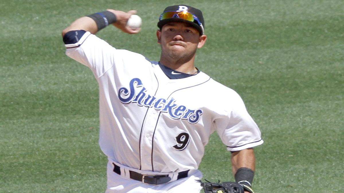 TIM ISBELL/SUN HERALD 
 Javier Betancourt of Biloxi Shuckers throws to first at MGM Park, Saturday, Apr. 2, 2016.