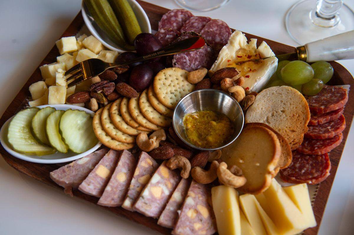 The small charcuterie board at the Hen House, which serves drinks and small bites, in Bay St. Louis on Wednesday, May 29, 2024.