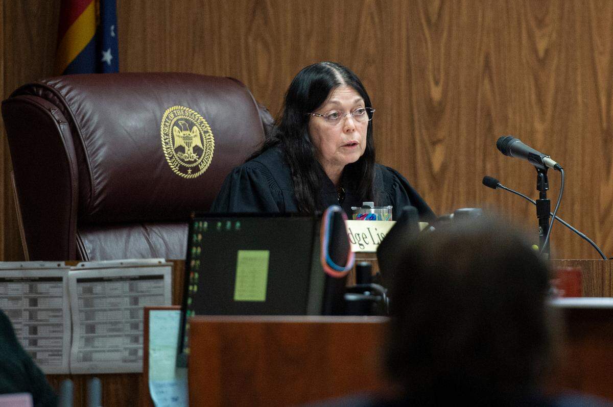 Judge Lisa Dodson presides over a plea hearing for Andrew Malik Jones, who is accused of raping a woman at an outlet mall, at Harrison County Courthouse in Gulfport on Wednesday, Jan. 17, 2024. Jones pleaded guilty to three charges including sexual battery.