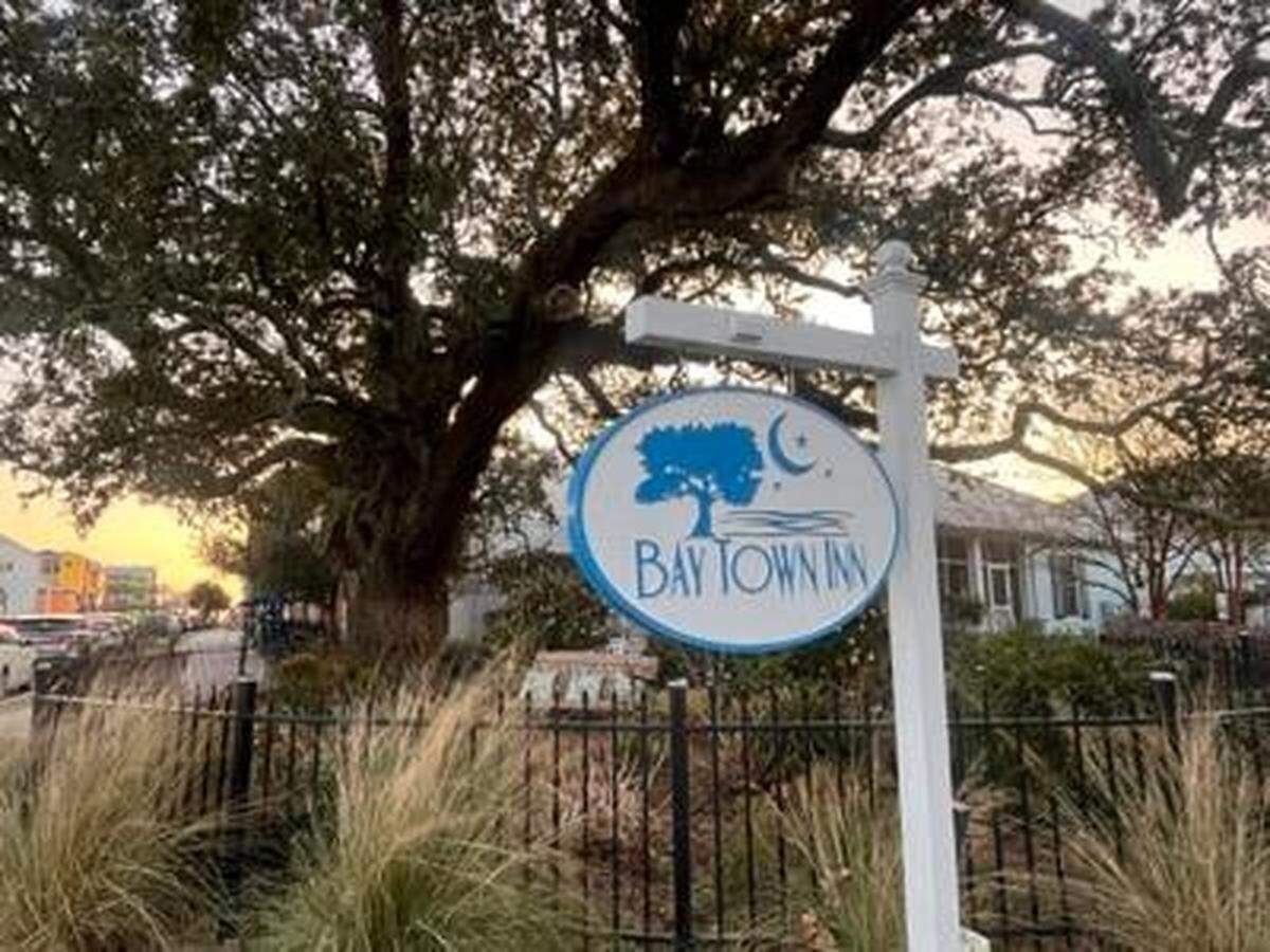 Bay Town Inn during sunset in downtown Bay St. Louis on Monday, February 3, 2025.
