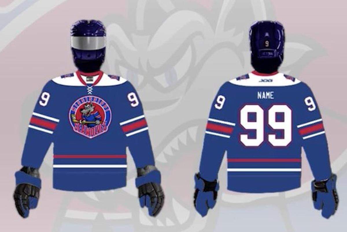 The blue home jerseys the Mississippi Seawolves will wear.