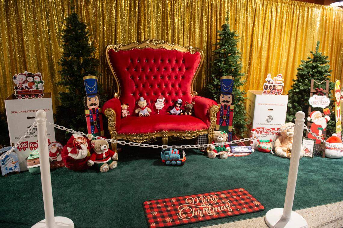 Santa Claus’ chair at TrainTastic Interactive Model Railroad Museum in Gulfport on Wednesday, Dec. 4, 2024. Starting Dec. 5, TrainTastic will be hosting a holiday lights event that will feature Santa.