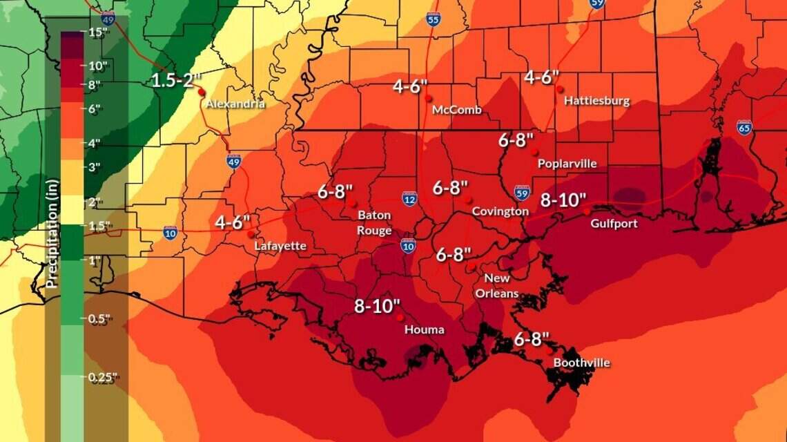 Tropical system could bring up to 10 inches of rain to Gulf Coast. Here’s the forecast