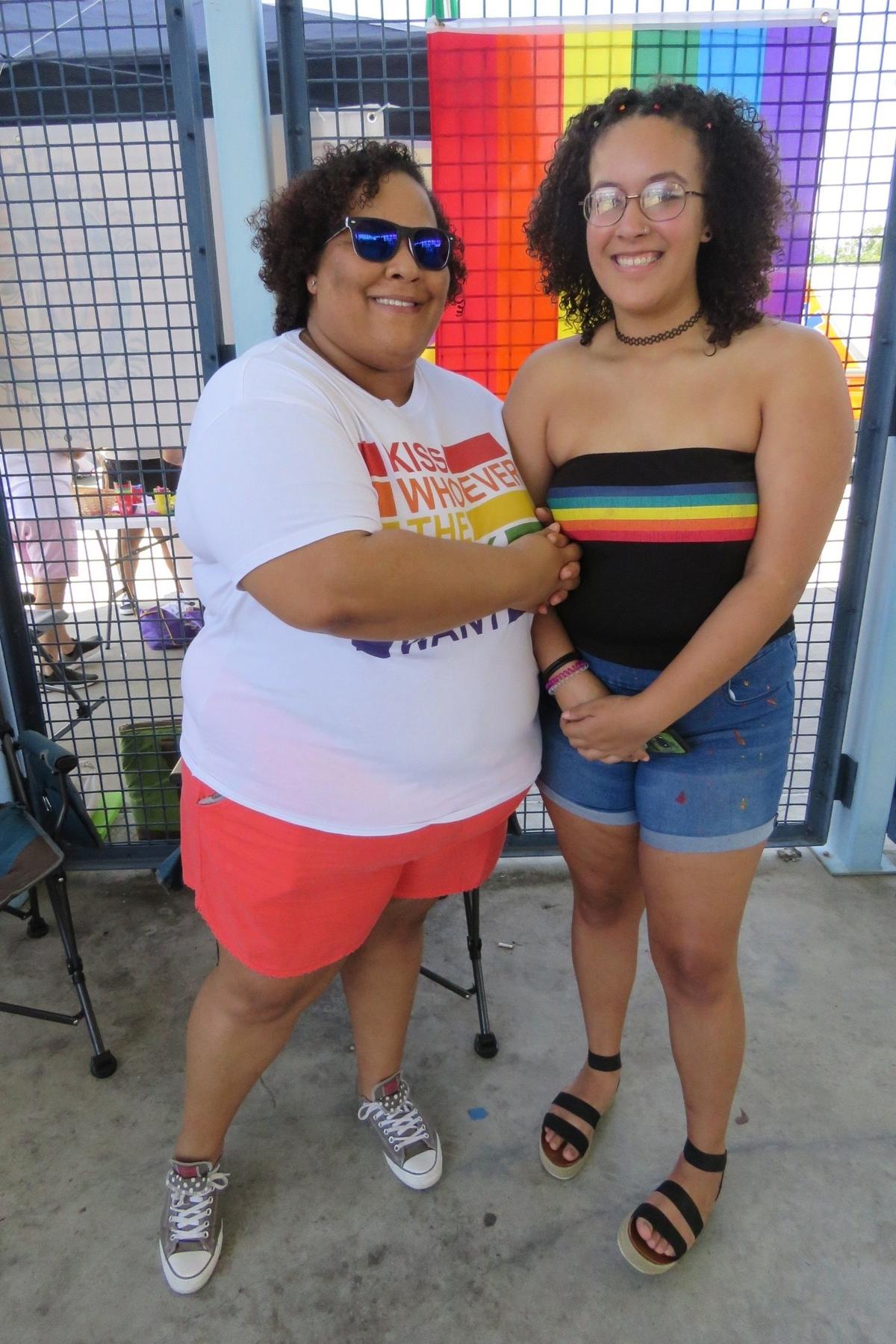 Aja Spurr and her daughter Kiersyn Spurr attend Pride in Biloxi on June 26, 2021.