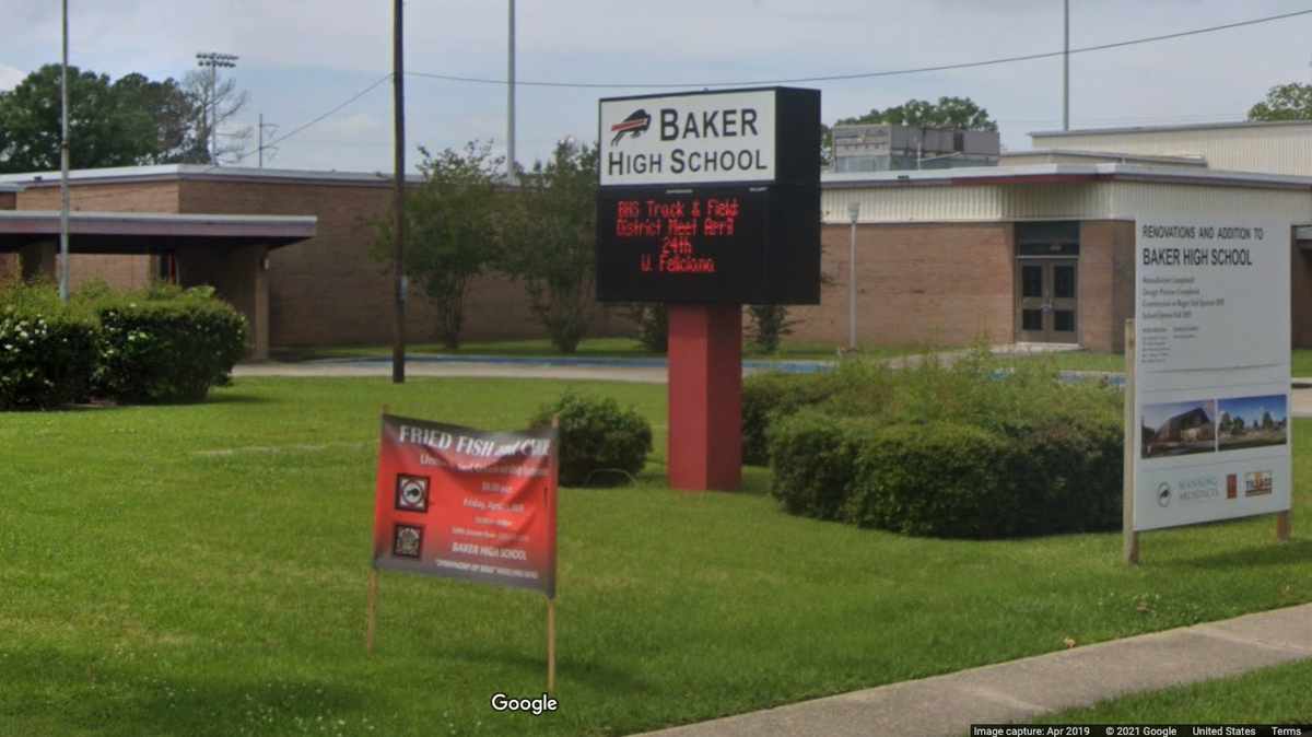 A 14-year-old in Baker, Louisiana, with COVID-19 has died, officials said. Screengrab from Google.