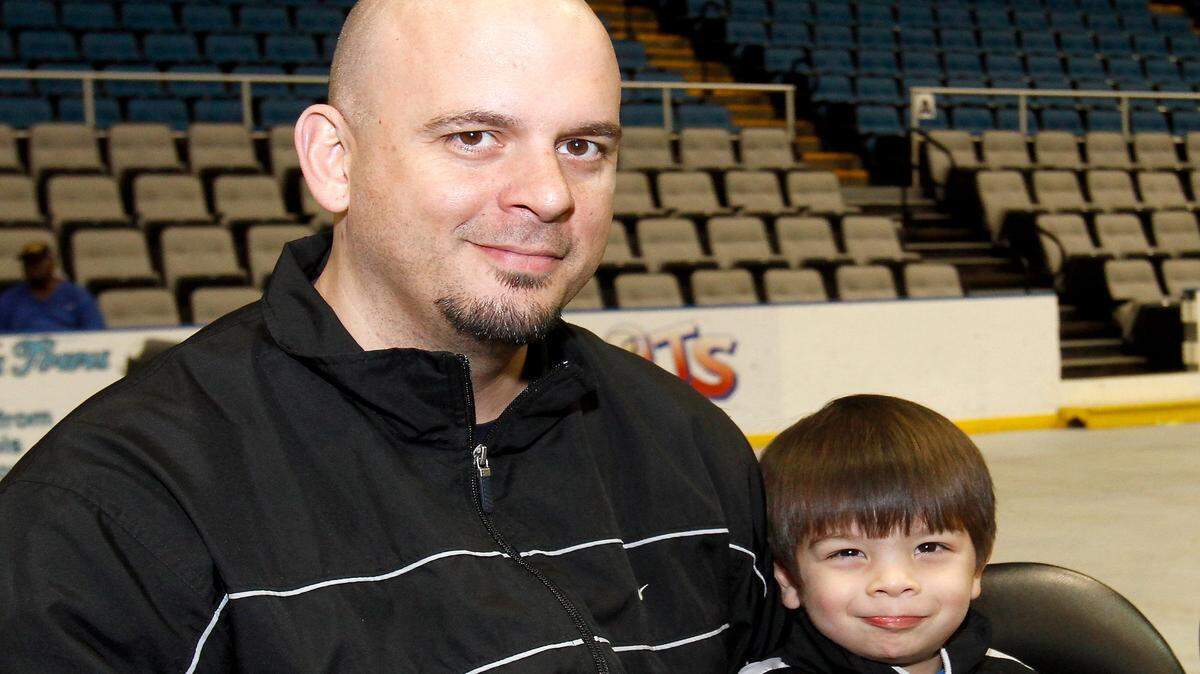 Ocean Springs basketball coach Matt Noblitt and his son, Miles