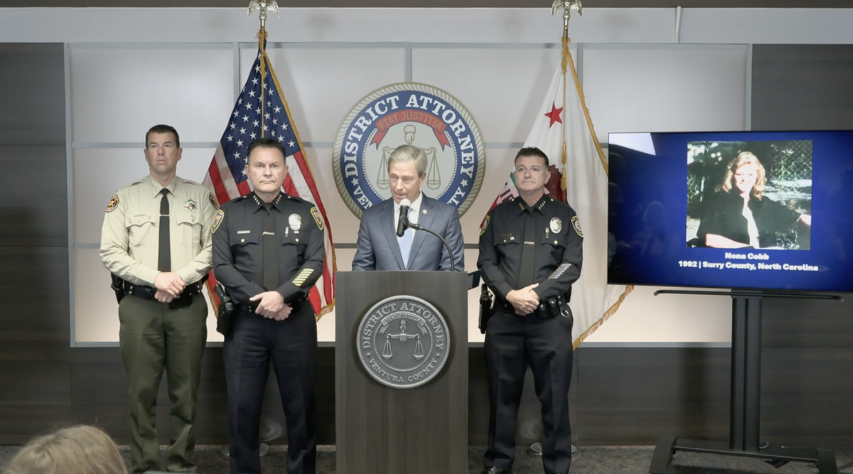 During a news conference, the Ventura County Sheriff’s Department showed an image of Nona Stamey Cobb, who police say was murdered in 1992 in North Carolina. Warren Luther Alexander, 73, of Diamondhead, is awaiting prosecution in the case.
