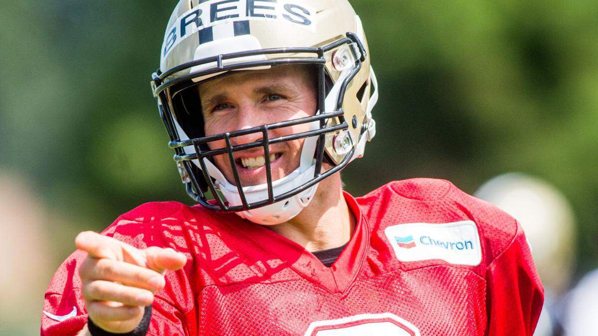 Expect to see Drew Brees get his repetitions in at practice, but see little action during preseason games as the Saints get ready for the 2018 season. Sophia Germer/Advocate staff photo