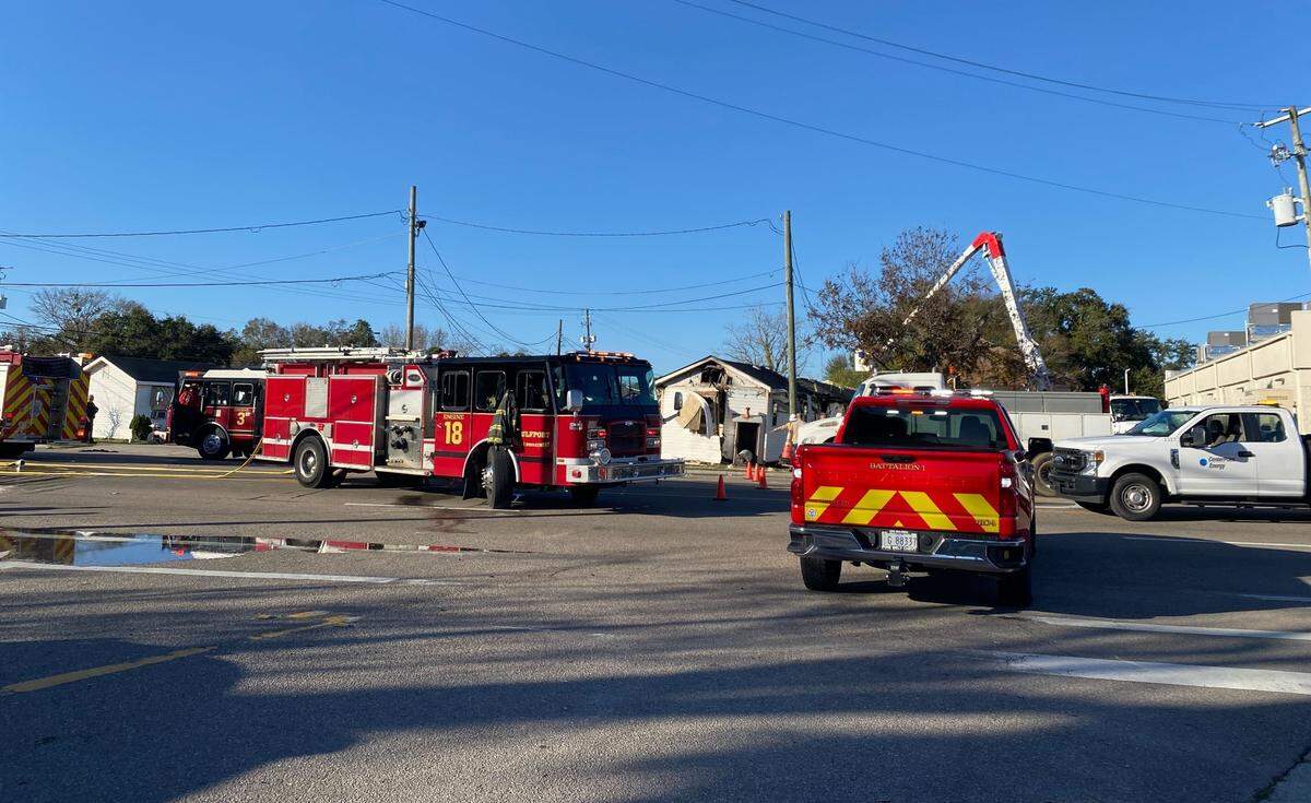 Gulfport Fire Department and Police Department are on the scene of a natural gas explosion on Tuesday.. Three people are reported injured.