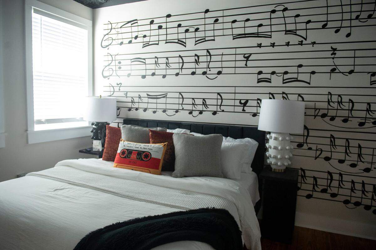 The Saint Vitus suite at The Sanctuary in Biloxi on Wednesday, April 16, 2025. Aside from being a music venue The Sanctuary boasts several themed hotel suites.