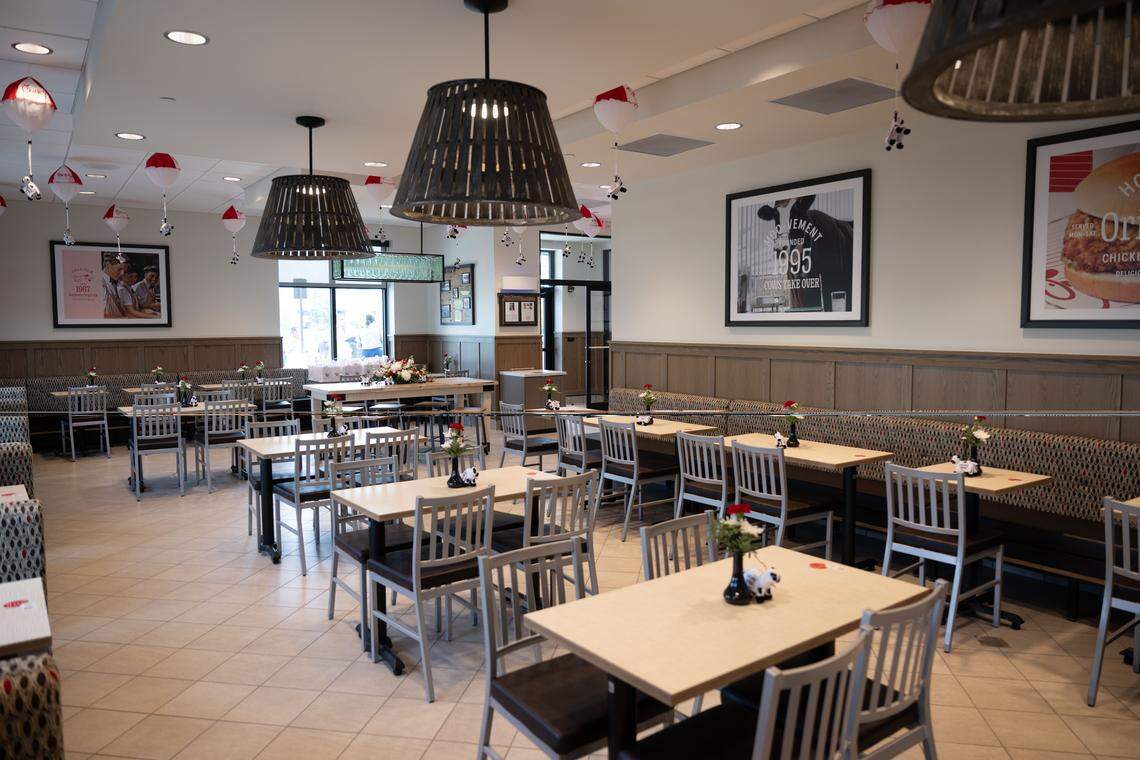 The main dining area inside a new Chick-Fil-A in Ocean Springs.