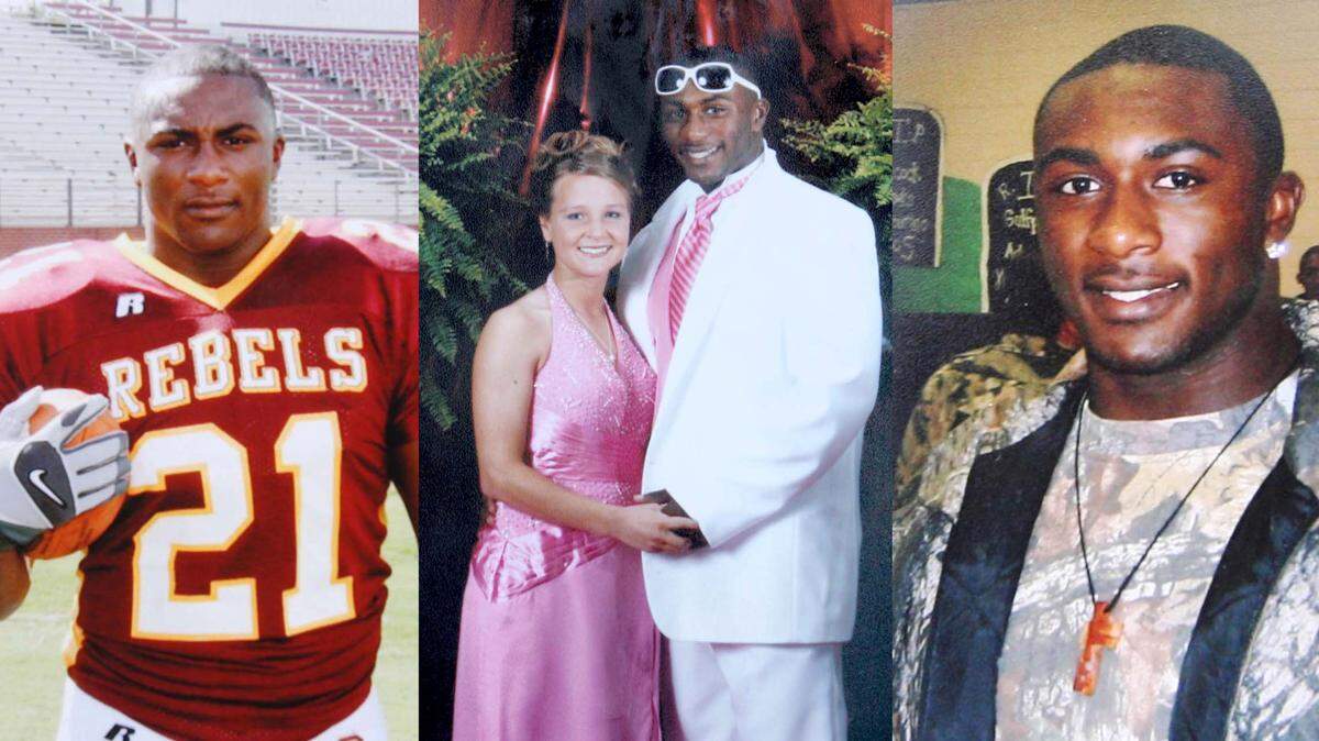 These photographs combined into one image show Billey Joe Johnson, and his girlfriend, before he died of a gunshot wound to the head during a traffic stop. His death was ruled a suicide, but a new podcast is reexamining it.