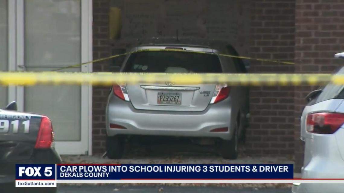 Five students were injured after a driver plowed into a classroom at Ivy Prep School in Atlanta, on Nov. 7, according to police.