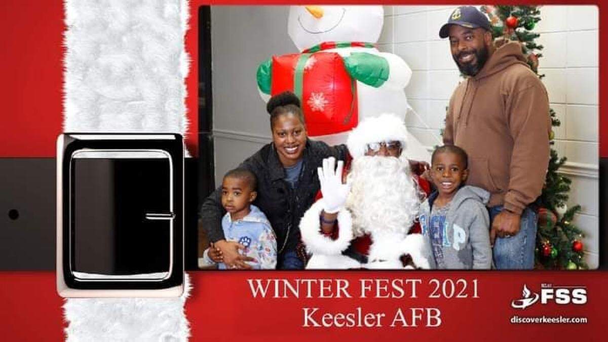 Lonnald Carter portrayed Santa at the Keesler Air Force Base Winter Fest on Dec. 3, 2021.