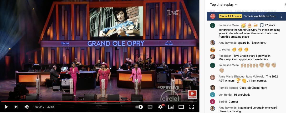 Chapel Hart performs on the Grand Ole Opry stage on October 8, 2022.