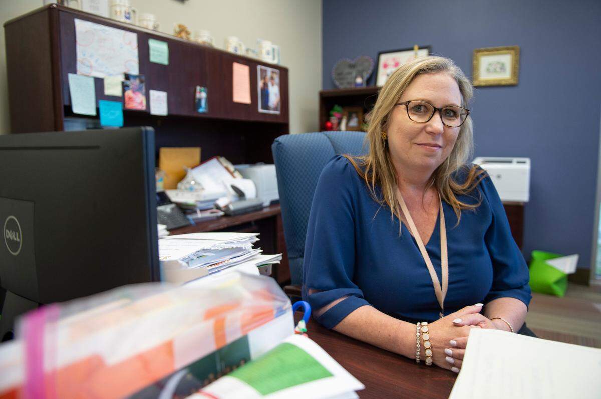 Bay High Principal Amy Necaise at Bay High School in Bay St. Louis on Tuesday, March 22, 2022.