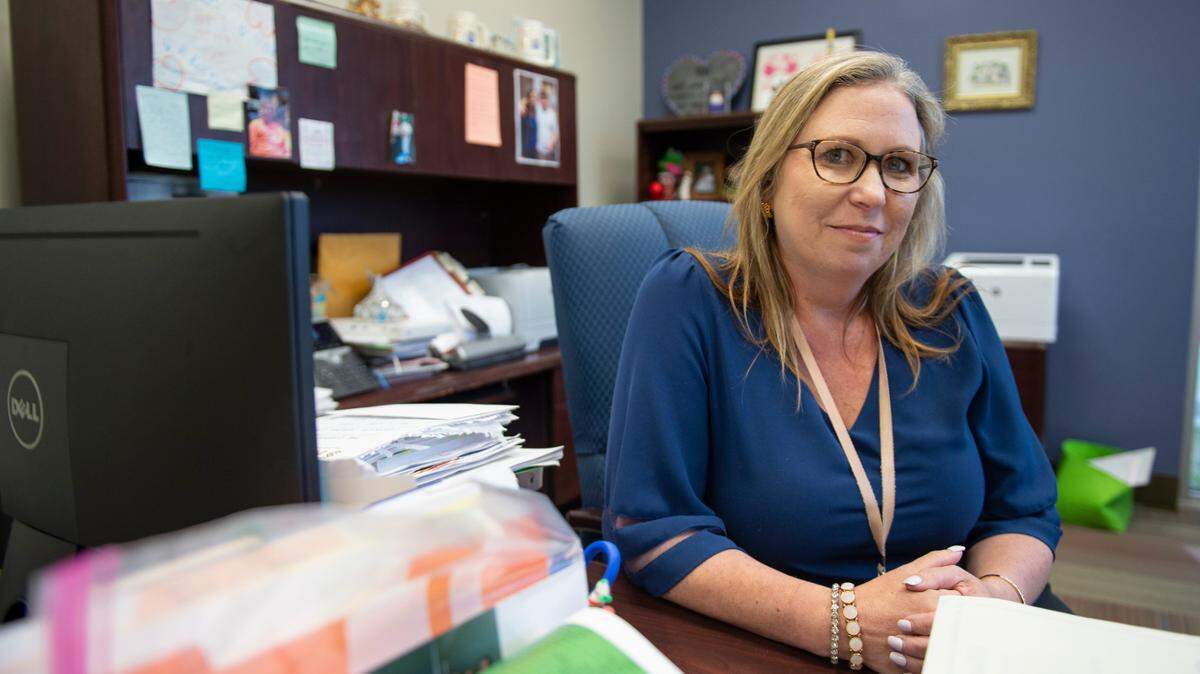 Bay High Principal Amy Necaise at Bay High School in Bay St. Louis on Tuesday, March 22, 2022.