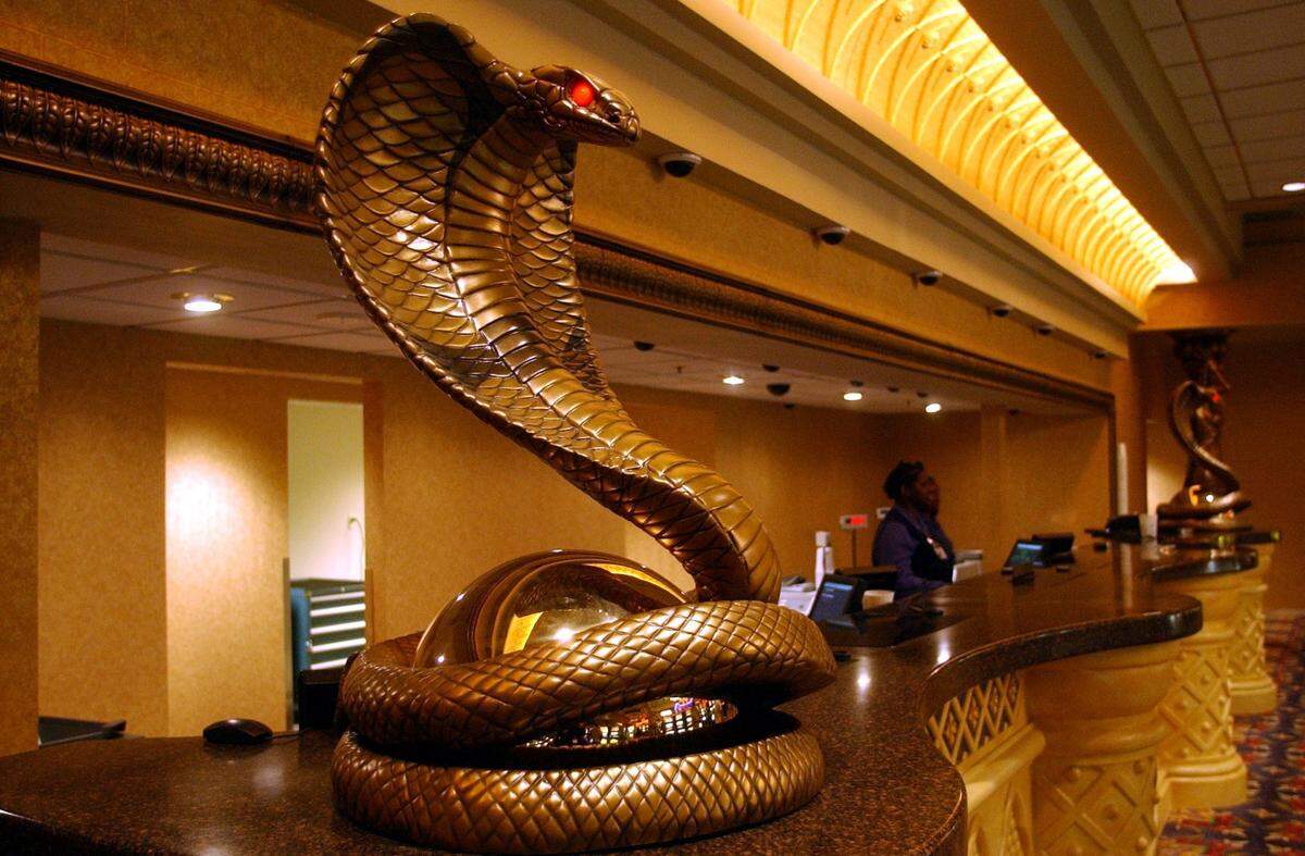 A coiled snake was part of the decor at the newly renovated Palace Casino in Biloxi.