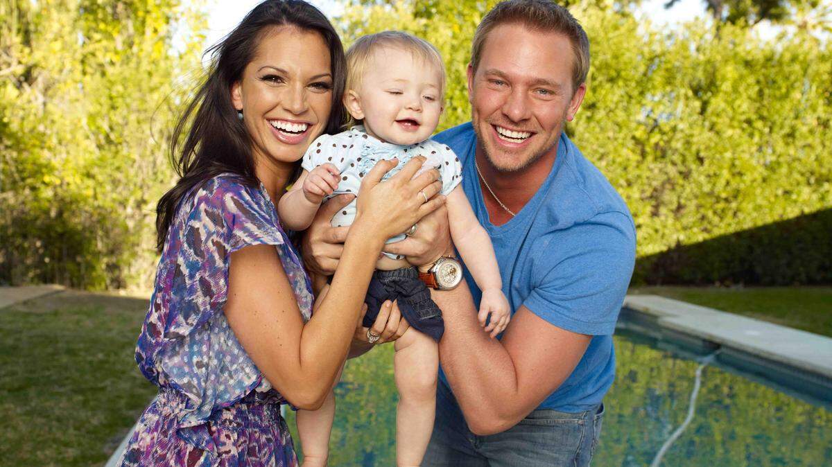 "The Bachelor" alum Melissa Rycroft's CMT reality series, "Melissa and Tye," chronicles Melissa's family life with husband Tye Strickland and their 14-month-old daughter Ava. Rycroft is speaking out about the postpartum depression she experienced for a year after Ava's birth. (Mark DeLong/Provided by CelebrityBabyScoop.com/MCT)