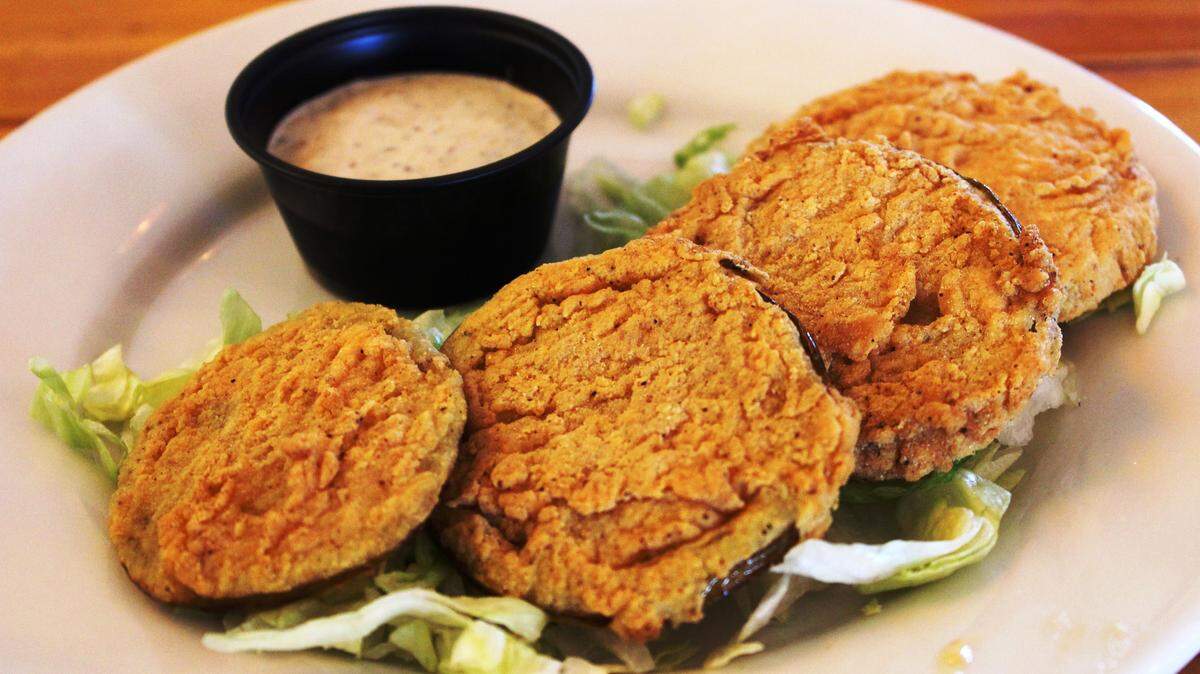 JULIAN BRUNT/SPECIAL TO SUN HERALD 
 
 A homemade remoulade is a perfect accompaniement to fried green tomatoes fresh from the garden.