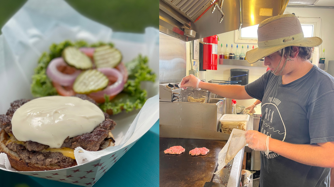 Sea Level manager Kyle Thomas makes the Sea Level burger. The tiny restaurant in the Pass Christian Harbor won the title of Best Burger in the Sun Herald’s Burger Bracket.