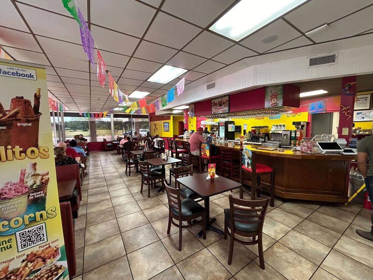 The interior of El Taco Larry Mexican restaurant in Gulfport, Mississippi.