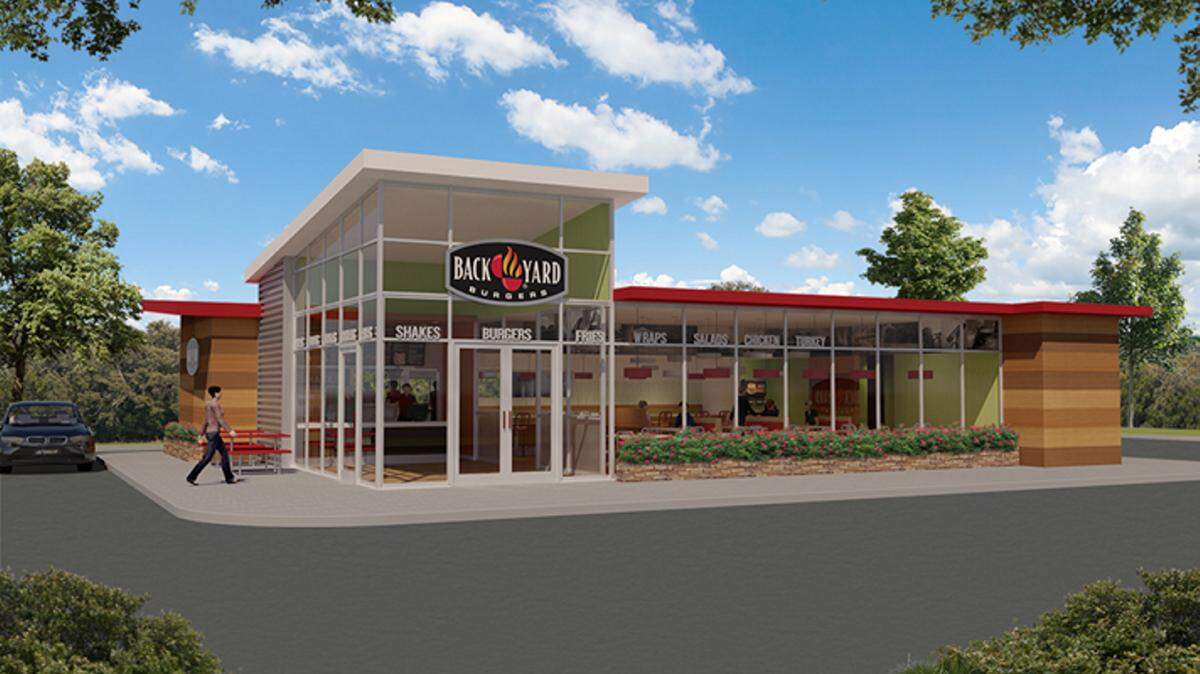 COURTESY BACK YARD BURGERS 
 This artist's rendering shows the new Back Yard Burgers in Gulfport, which will be the first in the country with the brand's new, modern look.
