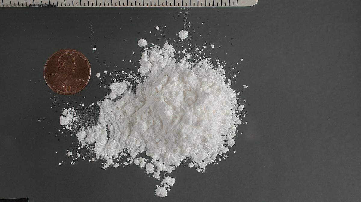 DRUG ENFORCEMENT ADMINISTRATIONA ruler and a penny are used to show the size of cocaine in its powder form. It's also known as cocaine hydrocloride.