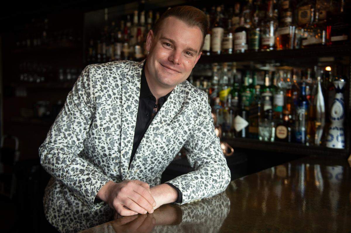Jonathan “Jelly” Kelly a bartender at Rackhouse Steaks and Spirits in Gulfport on Tuesday, April 11, 2023.