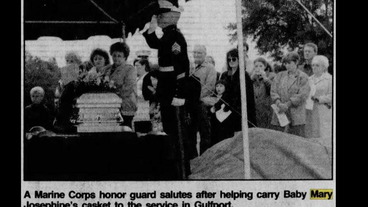 A Sun Herald archive picture from Mary Josephine’s burial.