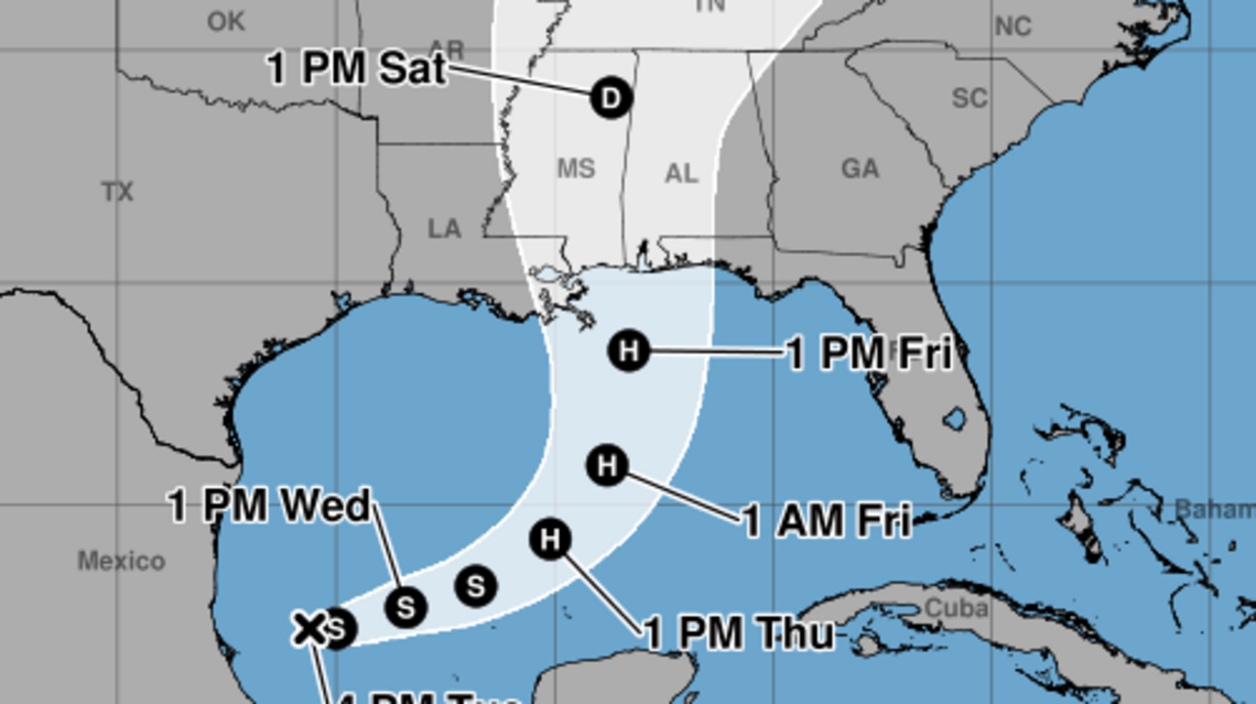 System in the Gulf upgraded to Tropical Depression 9. Is it aiming for South MS?