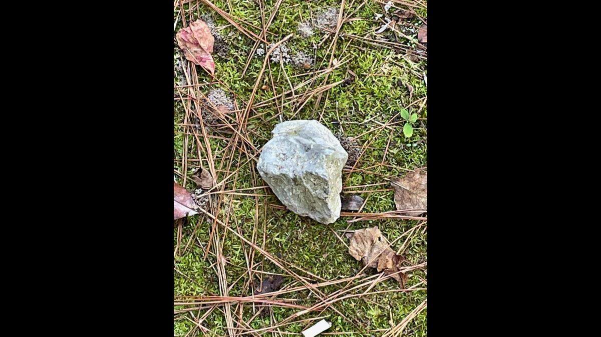 The property manager at Bay Crossings Apartments in Hancock County said the rock pictured was one of many found stuffed into a return valve outside one of the buildings, causing a block in the sewage line. Sewage overflowed into bathtubs and filled toilets in two apartments for four days before the problem was fixed.