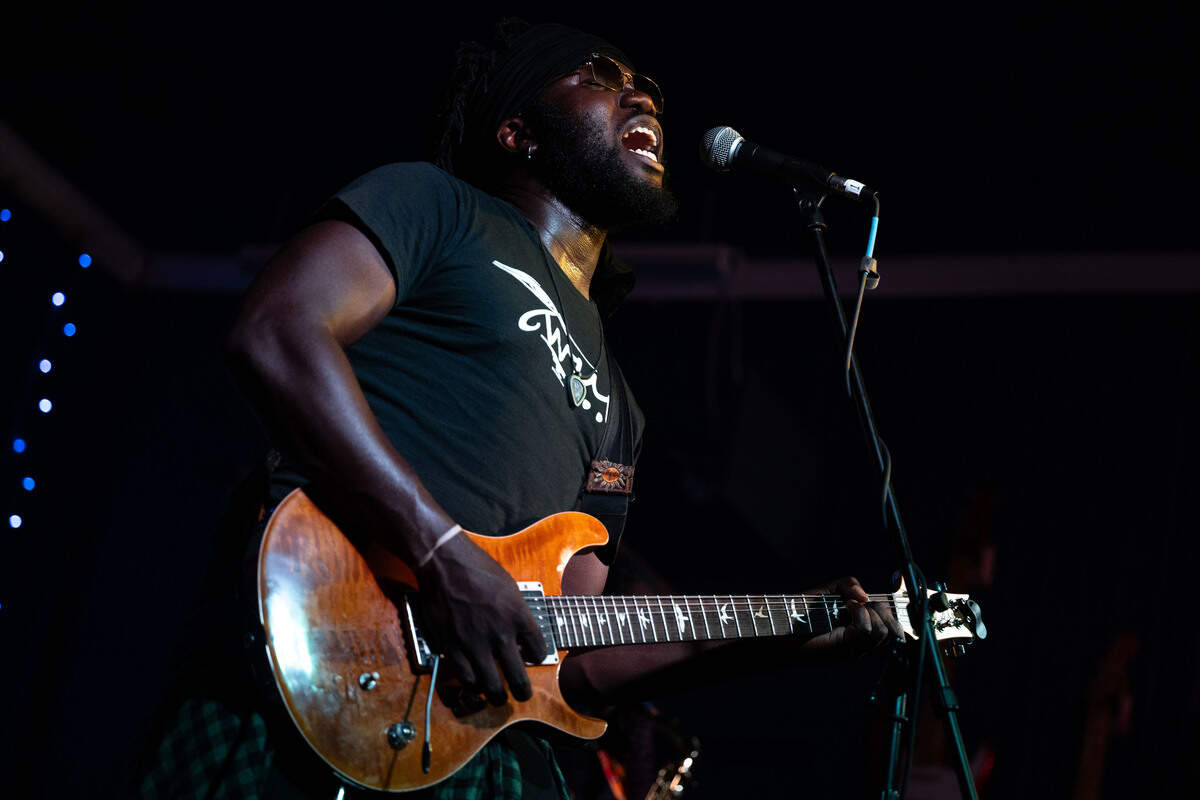 Twurt Chamberlain performs during a Juneteenth celebration at 100 Men Hall in Bay St. Louis on Friday, June 19, 2026.