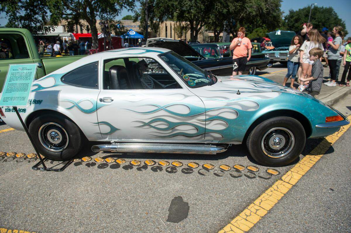 An Opel GT with a custom paint job at Cruisin’ The River City in Moss Point during Cruisin’ The Coast on Tuesday, Oct. 8, 2024.