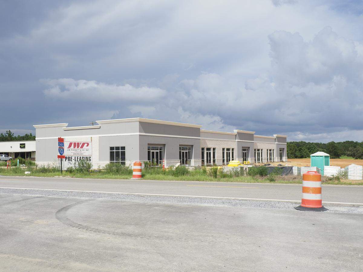A new shopping center is under construction across the street from Buc-ee’s, near El Patron, at Exit 24 of I-10 in Harrison County. The interchange was rebuilt to accommodate the traffic in that area once Buc-ee’s opens, early next year.